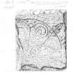 Drawing of symbol stone fragment, Drainie no 1