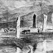 Scanned image of romantic View P.Skelton. Original not located  Frontispiece to Orkney in Early Celtic Times, James MacBeath 1892     PSAS APP 11 (10)