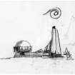 Sketch elevation of proposed design for the British pavilion at Expo '67.