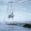 View north of south side span and main span from south shore. Suspender and deck erection in progress.
Copy of original 35mm colour transparency
Survey of Private Collection