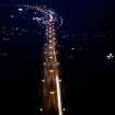 South side span, south viaduct and toll area at night. View looking south from top of South Main Tower.
Copy of original 35mm colour transparency.
Survey of Private Collection