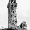 Historic photographic view of Wallace Monument.