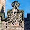 Detail of armorial above main entrance, Wallace Monument, Abbey Craig, Stirling.