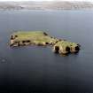 Oblique aerial view of Staffa, taken from the south west, general view.