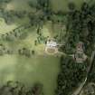 Oblique aerial view centred on the country house and gardens, taken from the WSW.