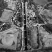 Scanned image of oblique aerial view showing Neptune's Staircase, Banavie Swing Bridge and Banavie Railway Swing Bridge
