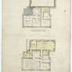 Plans of attic and first floors with proposed alterations.