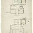 Plans of ground and sunk floors with proposed alterations.