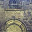 Detail of window of derelict building.