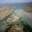 General oblique aerial view over the causeway and Creagorry, looking towards The Minch, taken from the NW.