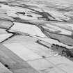 Oblique aerial view centred on the cropmarks of the enclosed settlement, ditch defined cursus, enclosure, ring ditches, barrows, pits and rig at Powis and Old Montrose, looking to the N.