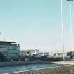 Glasgow Airport, Abbotsinch.
View of pool and flagpoles at entrance to terminal.