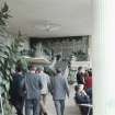 Glasgow Airport, Abbotsinch. 
View of interior showing concourse at Zurich Airport. Comparison photograph.