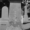 Digital copy of photograph of headstone commemorating, Agnes Shepherd, her sons, John, d.1827, George, d.1931, her daughter Agnes Shepherd, died in infancy, and Rebecca Sutherland, d.1870 and her daughter, Rebecca, d.1831.
Survey no. 78
