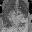 Digital copy of photograph of headstone commemorating, John  Herriot, d.1823, Agness (?)leck, d1841 and Margaret Herriot, d.1812.
Survey no. 79
