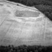 Oblique aerial view centred on the cropmarks of the ring ditch and possible henge at Berryley, looking to the WNW.