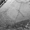 Oblique aerial view centred on the cropmarks of an enclosure and rig at Gallery, looking to the SW.