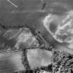 Oblique aerial view centred on the cropmarks of the enclosure, souterrain, ring ditches, pit alignment and rig at Newton, looking to the WNW.