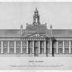 Drawing showing South elevation of Edinburgh College of Art.