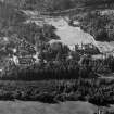 Oblique aerial view centred on Balmoral Castle and Policies, looking to the SSE.