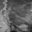 Oblique aerial view centred on the remains of enclosures, buildings and rig at Burn of Allanstank, looking to the SW.