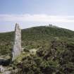 View from NW, with cairn ND34SW 71 on horizon.
Digital copy of photograph.