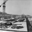 View of roof under construction.