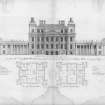 Engraving showing elevation to court.
Insc: "The Generall Front of Duff House toward the Court the Seat of the Right Honourable the Earl of Fife in the County of Banff. Gul: Adam im : et delin. R: Cooper, Sculp''.