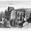 Edinburgh, Leith Wynd, Trinity Church.
Scanned image of drawing showing Church on its original site.
Titled: 'A Prospective view of the Trinity College Church'.