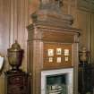 Interior. Detail of Oak Dining Room fireplace