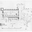 Phased plan of Holyrood Abbey (redrawn from plans by the Ministry of Works). Photographic copy. 