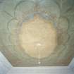 Interior. View of SW room painted ceiling