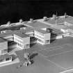 East Kilbride, Westwood, Duncanrig Secondary School.
Photographic view of development model.
Insc on verso:  'Return to Spence E. Kilbride'.
Stamped on verso:  'Photo by: J. Roman Rock 22 Brandon Terrace Edinburgh, 3'.