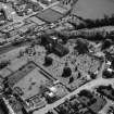 Oblique aerial view of St Mary's Church, burial ground from NW.
