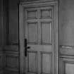 Interior.
Detail of doorway and architrave in SE apartment on first floor.