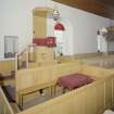 Interior. View of pulpit with precentor's box and elders pew