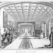 Engraving showing interior view of gallery.
Insc: "Drawn by JP Neale. Kinfauns Castle, The Gallery, Perthshire. Engraved by R Sands."