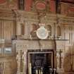 Second floor, billiard room, view of chimneypiece on west wall.