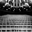 View of seating and lighting in Chemistry Building lecture theatre.
