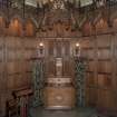 Thistle Chapel, interior, altar table and lectern, view from west.