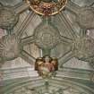 Thistle Chapel, interior, detail of vault boss and angel.