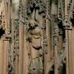 Thistle Chapel, interior, detail of carved angel on west wall.