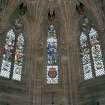 Thistle Chapel, interior, view of stained glass windows at east end.