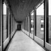 View along covered walkway at Chamberlain Hall.

