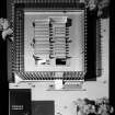 Aerial view of second model of proposed science library showing alternative roof scheme.