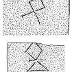 Scanned ink drawings of Round Tower Masons' Marks.