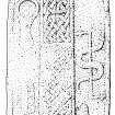 Ink drawing of Pictish cross-slab, (St. Vigeans no.2).