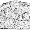 Scanned Ink drawing of carved stone fragment, (St Vigeans no. 20).