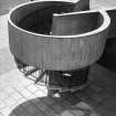 External view of the observation deck staircase at Glasgow Airport.