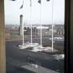 Glasgow Airport, Abbotsinch.
View of flags at entrance to terminal from under canopy.